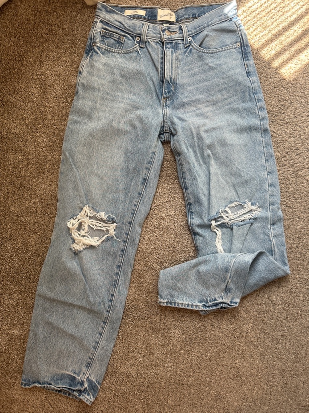 Universal Thread Light Blue Distressed Boyfriend Jeans